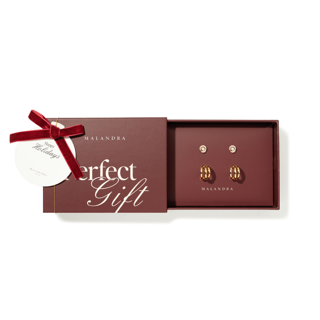 PEARL & HOOPS DUO GIFT SET - SETS DE REGALO - Malandra Jewelry - SET136 - ZWA4/ZWA8