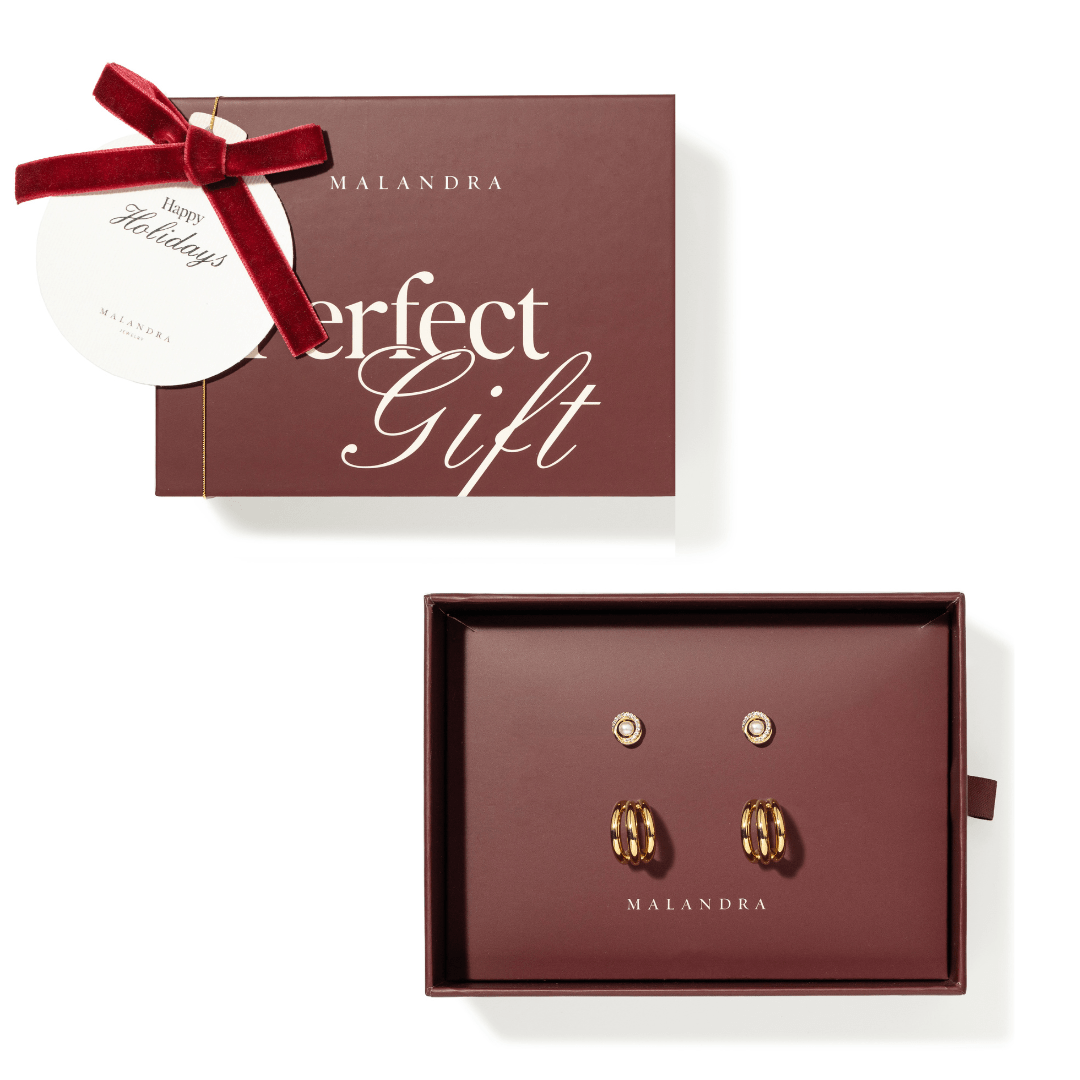 PEARL & HOOPS DUO GIFT SET - SETS DE REGALO - Malandra Jewelry - SET136 - ZWA4/ZWA8
