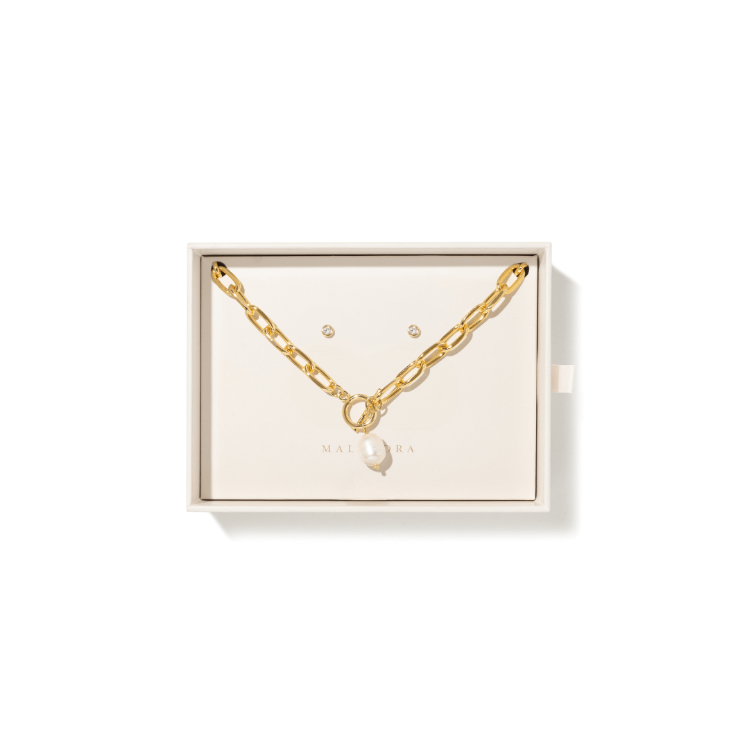 PEARL LINK LUXE GIFT SET - SETS DE REGALO - Malandra Jewelry - SET127/TC345 -ZWA44