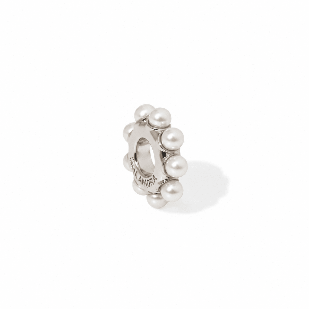 PEARL LUX SILVER CHARM - DIJES - Malandra Jewelry - EYHD149.P