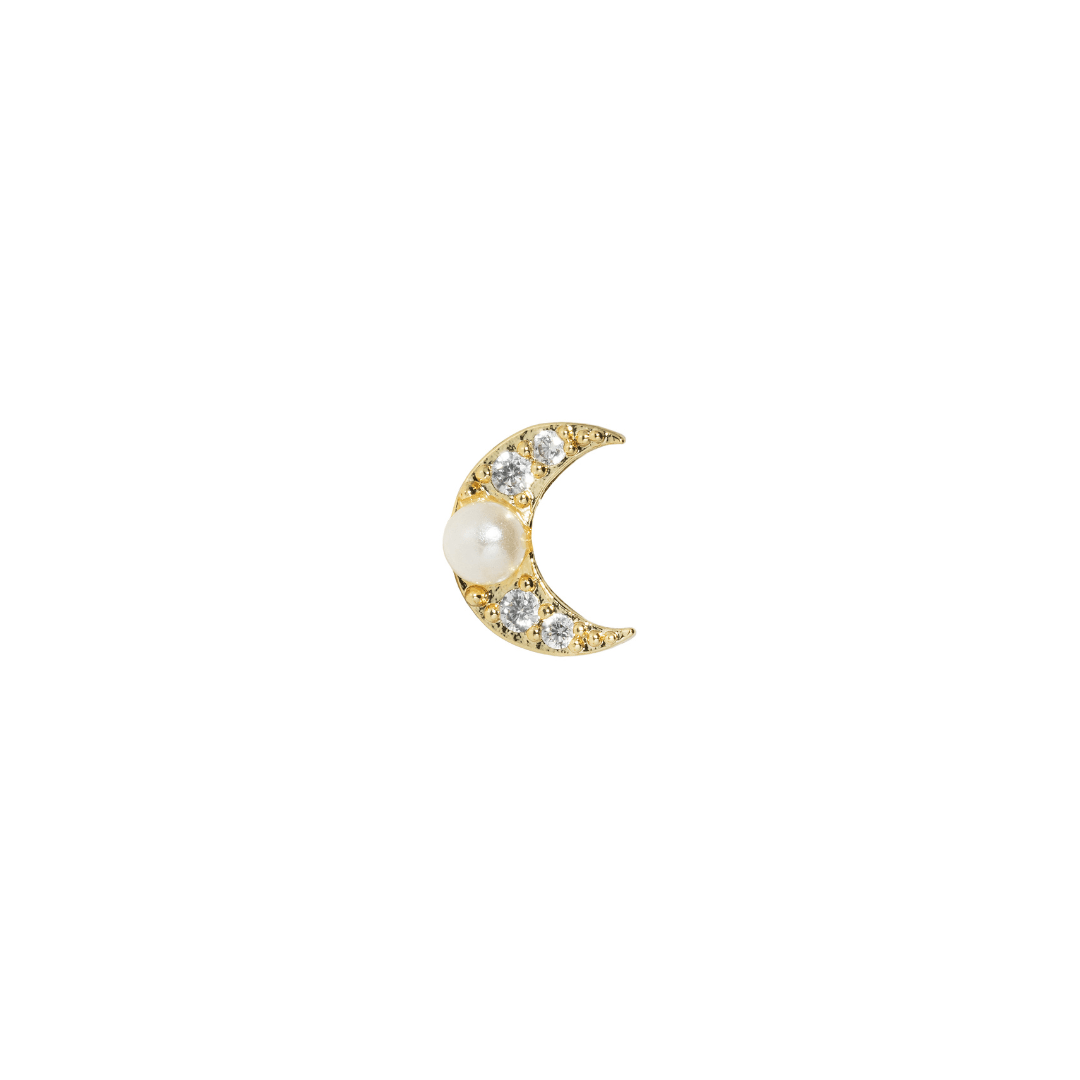 PEARL MOON PIERCING - ARETES - Malandra Jewelry - ZTA6