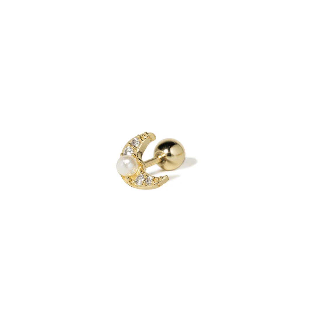 PEARL MOON PIERCING - ARETES - Malandra Jewelry - ZTA6