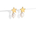 PEARL STAR EARRINGS - ARETES - Malandra Jewelry - TA1639