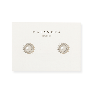 Pearl Sunburst Studs - ARETES - Malandra Jewelry - ZWA164.P-QX04625CYZ