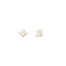 PEARL V GLEAM EARRINGS - ARETES - Malandra Jewelry - ZWA130-QX02244CY