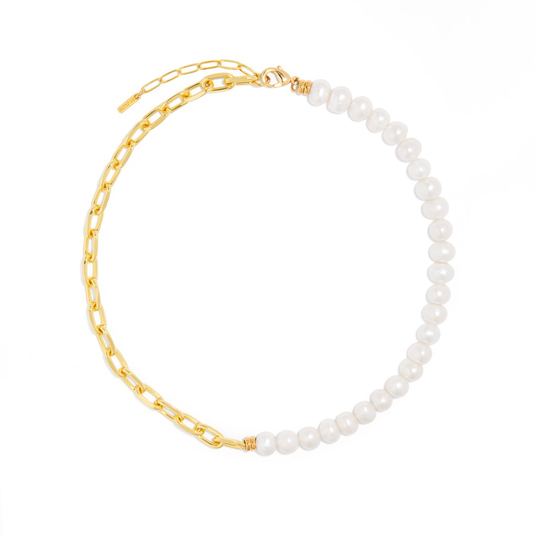 PEARLS & LINKS NECKLACE - COLLARES - Malandra Jewelry - TC1597