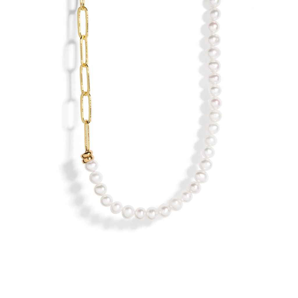 PEARLS & LINKS SLIM NECKLACE - COLLARES - Malandra Jewelry - TC1598