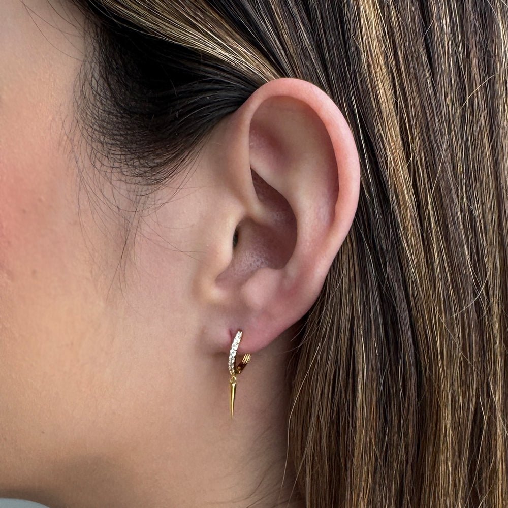 PENDULUM GOLDEN MILANO HUGGIES - ARETES - Malandra Jewelry - EA5915 - 10201776000C