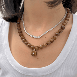 PERSIAN JADE GAIA NECKLACE - COLLARES - Malandra Jewelry - TC2519