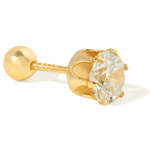 PETITE GOLD ZIRCONIA PIERCING - ARETES - Malandra Jewelry - EOBA23-eh5626