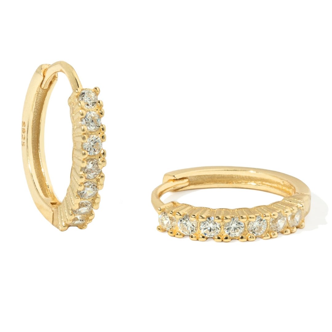 PETITE SPARK GOLD HOOPS - ARETES - Malandra Jewelry - EOBA3-eh1158