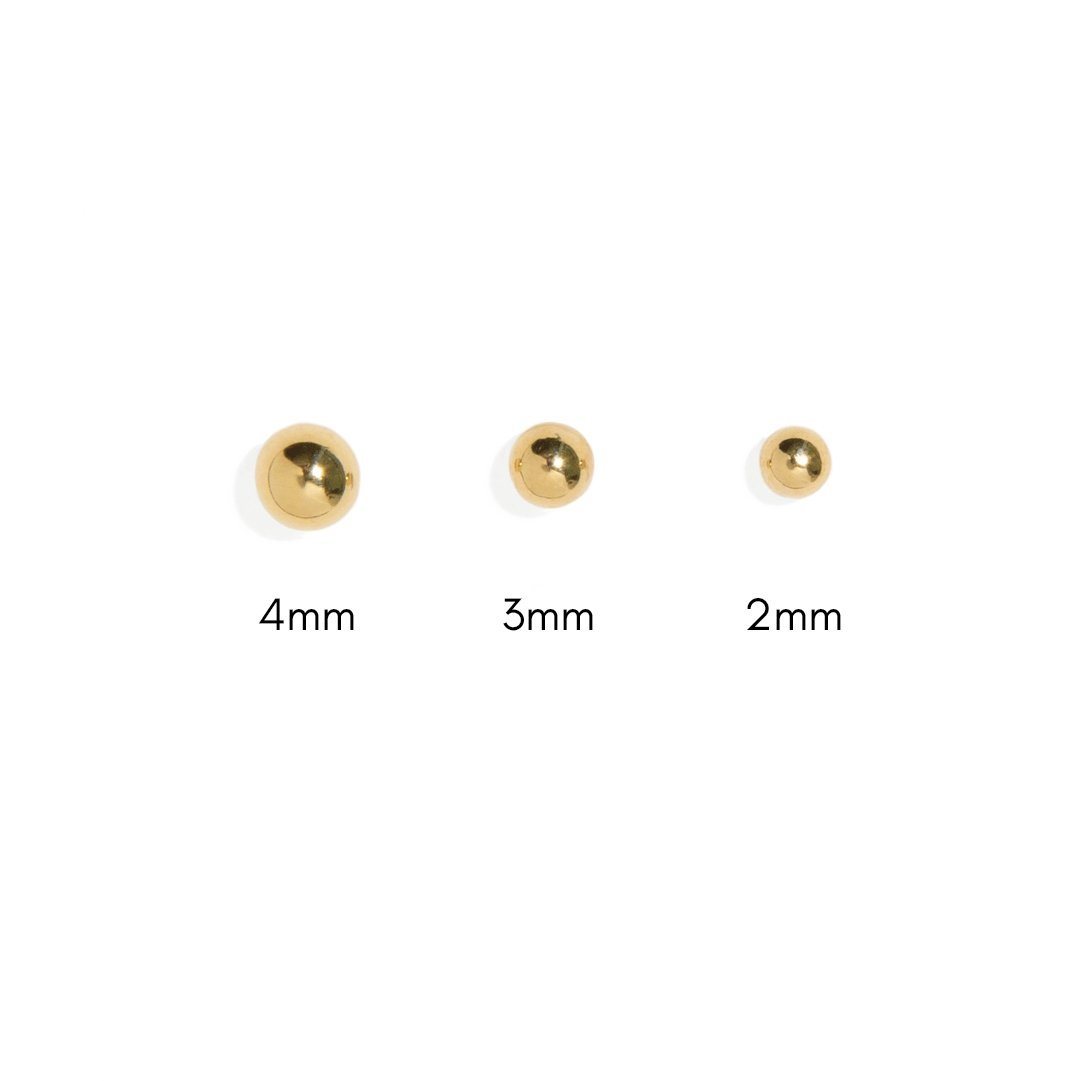 PIERCING BOLA DORADA MINI PARA PERFORAR - ARETES - Malandra Jewelry - KRA36-JBR6614K
