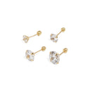 PIERCING CIRCONIA 4 MM PARA PERFORAR - ARETES - Malandra Jewelry - KRA35-JBR22714K