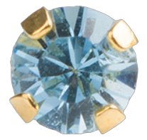 Piercing dorado con zc aquamarina 3mm - Ch14k - ARETES - Malandra Jewelry - SBP46 - 75110103