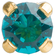 Piercing dorado con zc azul 3mm - Ch14k - ARETES - Malandra Jewelry - SBP75 - 7511 - 0112
