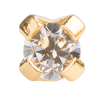 Piercing dorado con zc cristal 2mm - Oro 14k - ARETES - Malandra Jewelry - SBP38 - 7514 - 3020