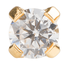 Piercing dorado con zc cristal 3mm - Ch14k - ARETES - Malandra Jewelry - SBP44 - 75110100