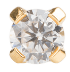 Piercing dorado con zc cristal 3mm - Ch14k - ARETES - Malandra Jewelry - SBP44 - 75110100