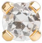 Piercing dorado con zc cristal 3mm - Oro 10k - ARETES - Malandra Jewelry - SBP72 - 7510 - 3010