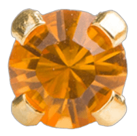 Piercing dorado con zc naranja (topaz) - Ch14k - ARETES - Malandra Jewelry - SBP34 - 7511011123