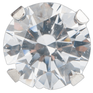 PIercing plateado con zc cristal 5mm - Oro 10k - ARETES - Malandra Jewelry - SBP73.P - 75103096