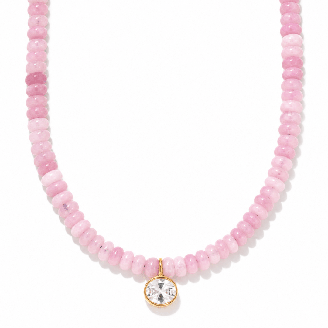 PINK AGATE GAIA NECKLACE - COLLARES - Malandra Jewelry - TC2479
