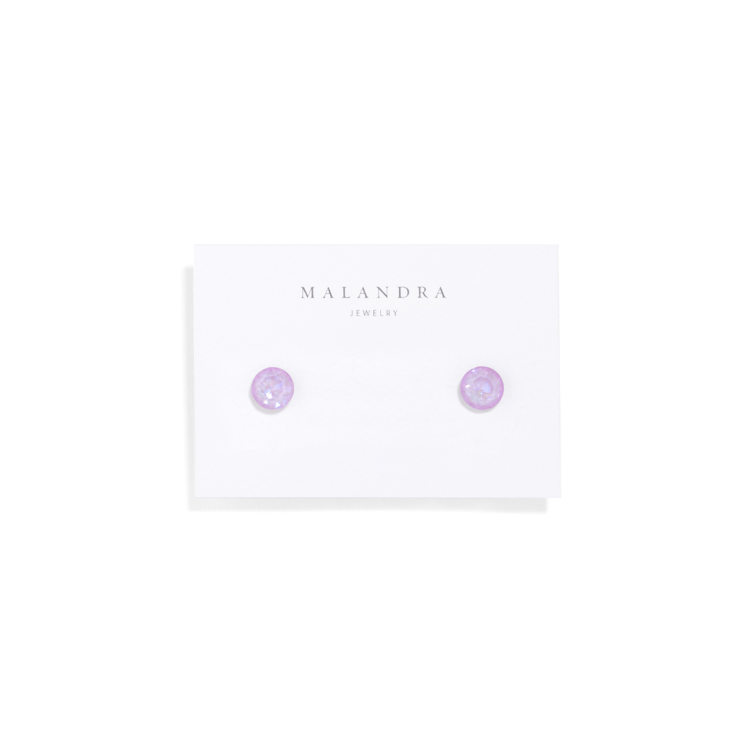 PINK GLOW GEM STUDS - ARETES - Malandra Jewelry - ZWA62.R - QX05221Y