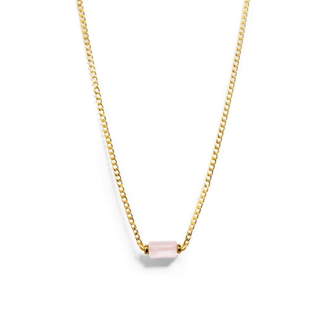 PINK H QUARTZ AURA NECKLACE - COLLARES - Malandra Jewelry - TC2057