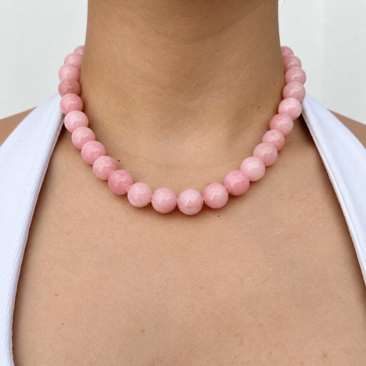 PINK JADE TERRA NECKLACE - COLLARES - Malandra Jewelry - TC2370