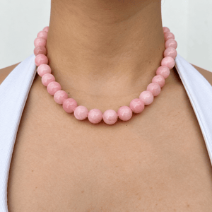 PINK JADE TERRA NECKLACE - COLLARES - Malandra Jewelry - TC2370