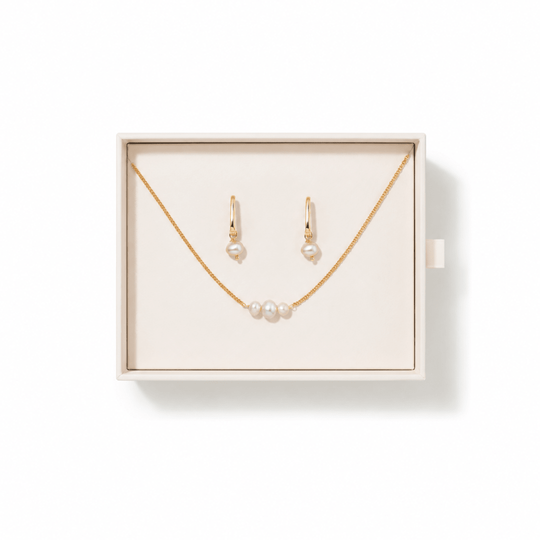 PINK LOVE PEARL GIFT SET - SETS DE REGALO - Malandra Jewelry - SET203-TC2286/TA2288