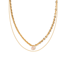 PINK OURMALINE LAYER GRATITUDE NECKLACE - COLLARES - Malandra Jewelry - TC2207