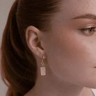 PINK QUARTZ AURA EARRINGS - ARETES - Malandra Jewelry - TA1621