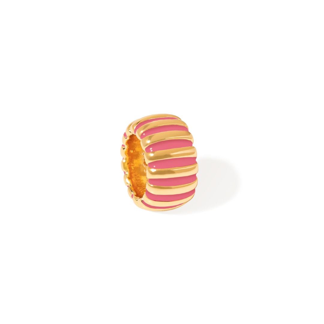 PINK RIBBED CHARM - DIJES - Malandra Jewelry - EYHD157-Model 5  MORADO