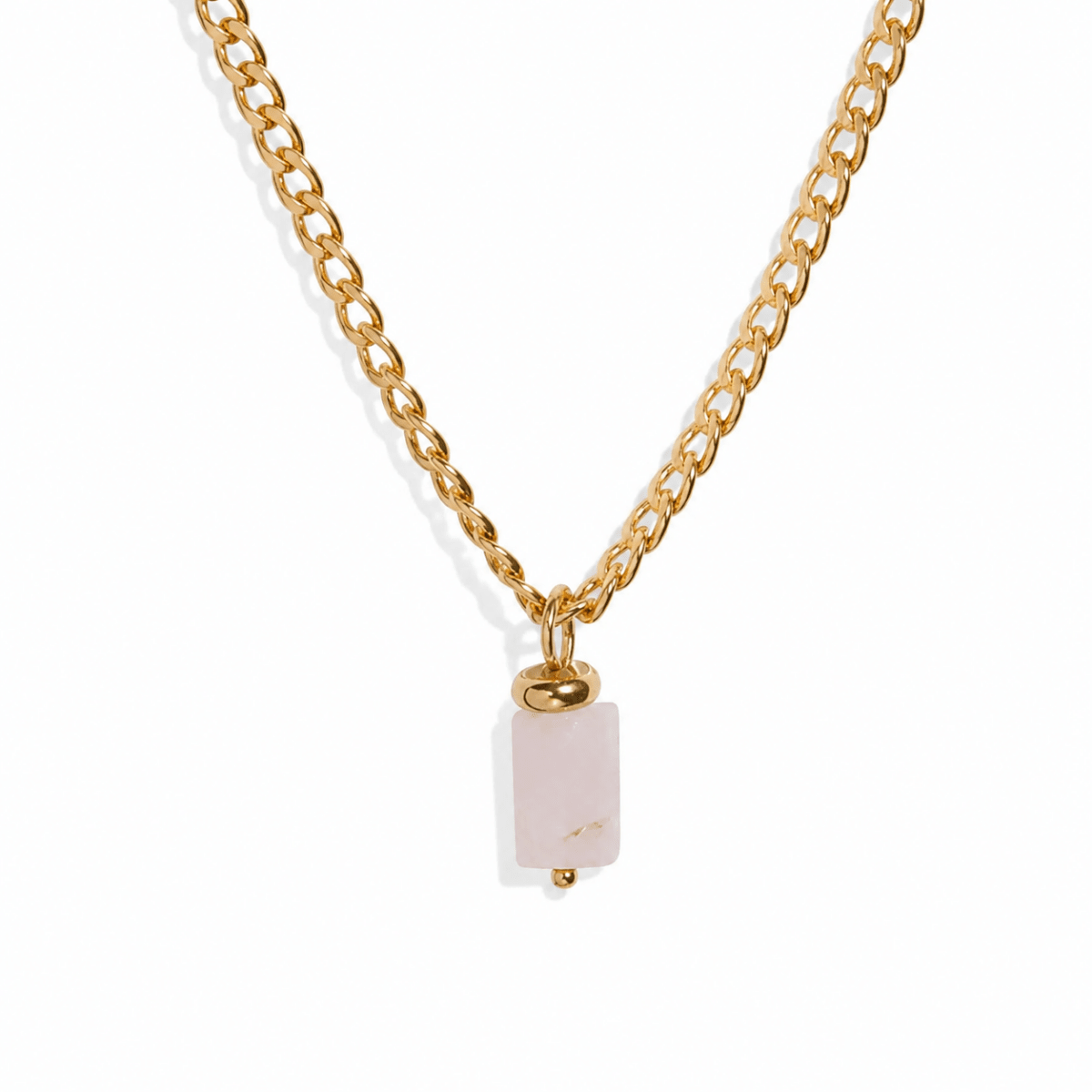 PINK V QUARTZ AURA NECKLACE - COLLARES - Malandra Jewelry - TC1180
