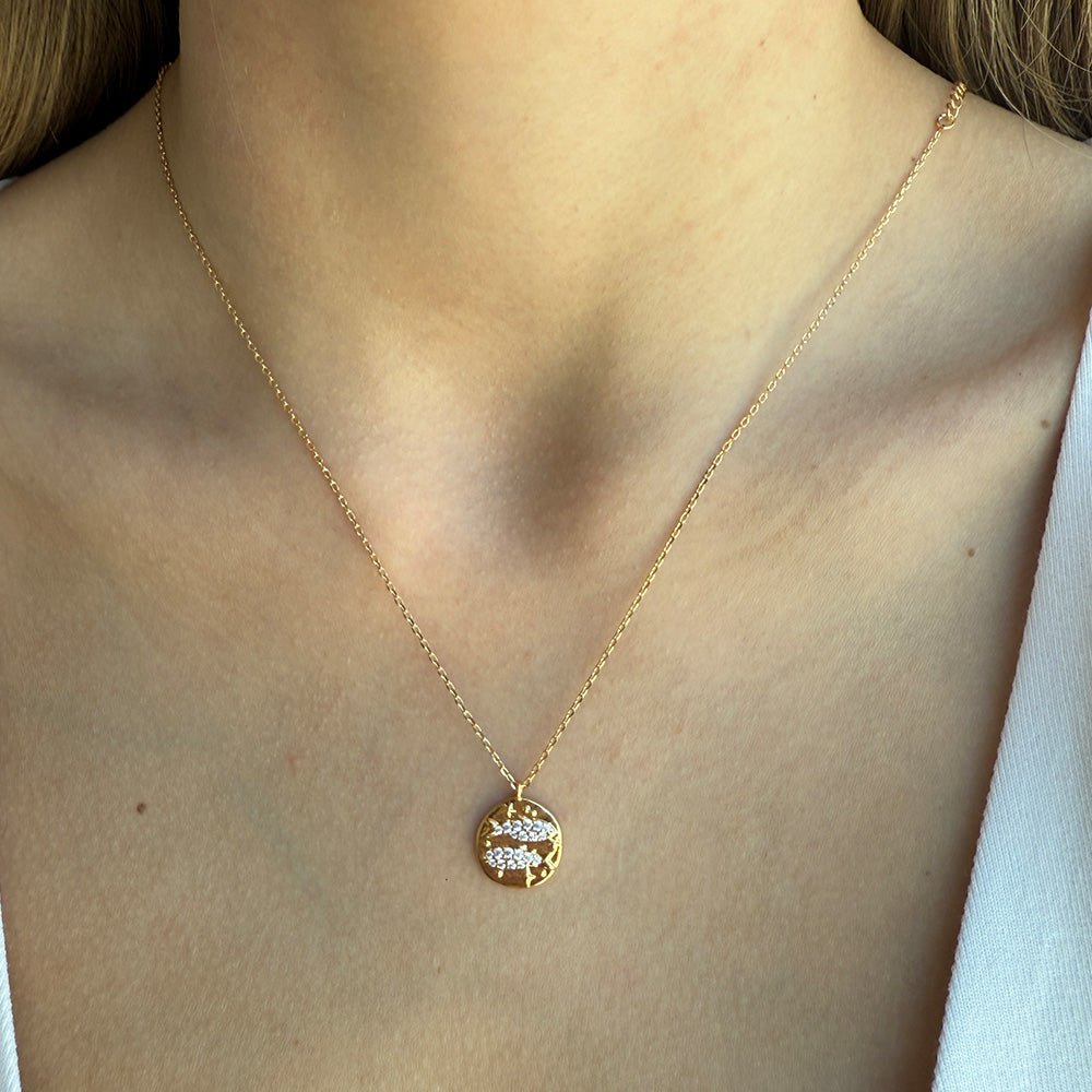 PISCES ZODIAC NECKLACE - COLLARES - Malandra Jewelry - XBC130 - BJN01661 PISGD