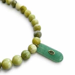 PISTACHIO JADE GAIA NECKLACE - COLLARES - Malandra Jewelry - TC2533