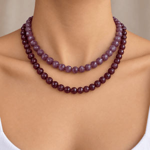 Plum Lepidolite Terra Necklace - COLLARES - Malandra Jewelry - TC2721