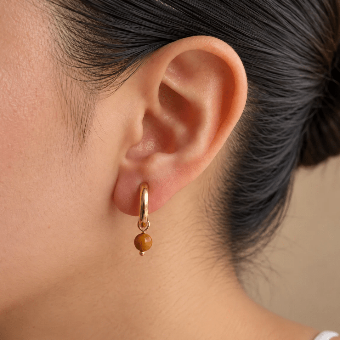 Pumpkin Moka Hoops - ARETES - Malandra Jewelry - TA2765