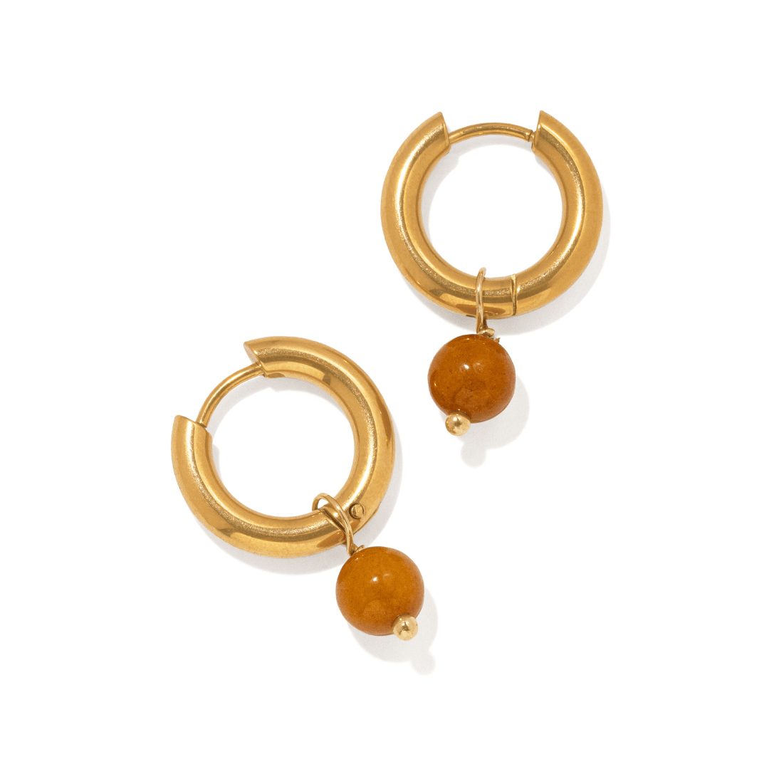 Pumpkin Moka Hoops - ARETES - Malandra Jewelry - TA2765