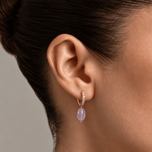 Purple Amethyst Gratitude Hoops - ARETES - Malandra Jewelry - TA2353