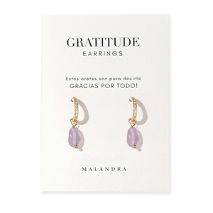 PURPLE AMETHYST GRATITUDE HOOPS - ARETES - Malandra Jewelry - TA2353