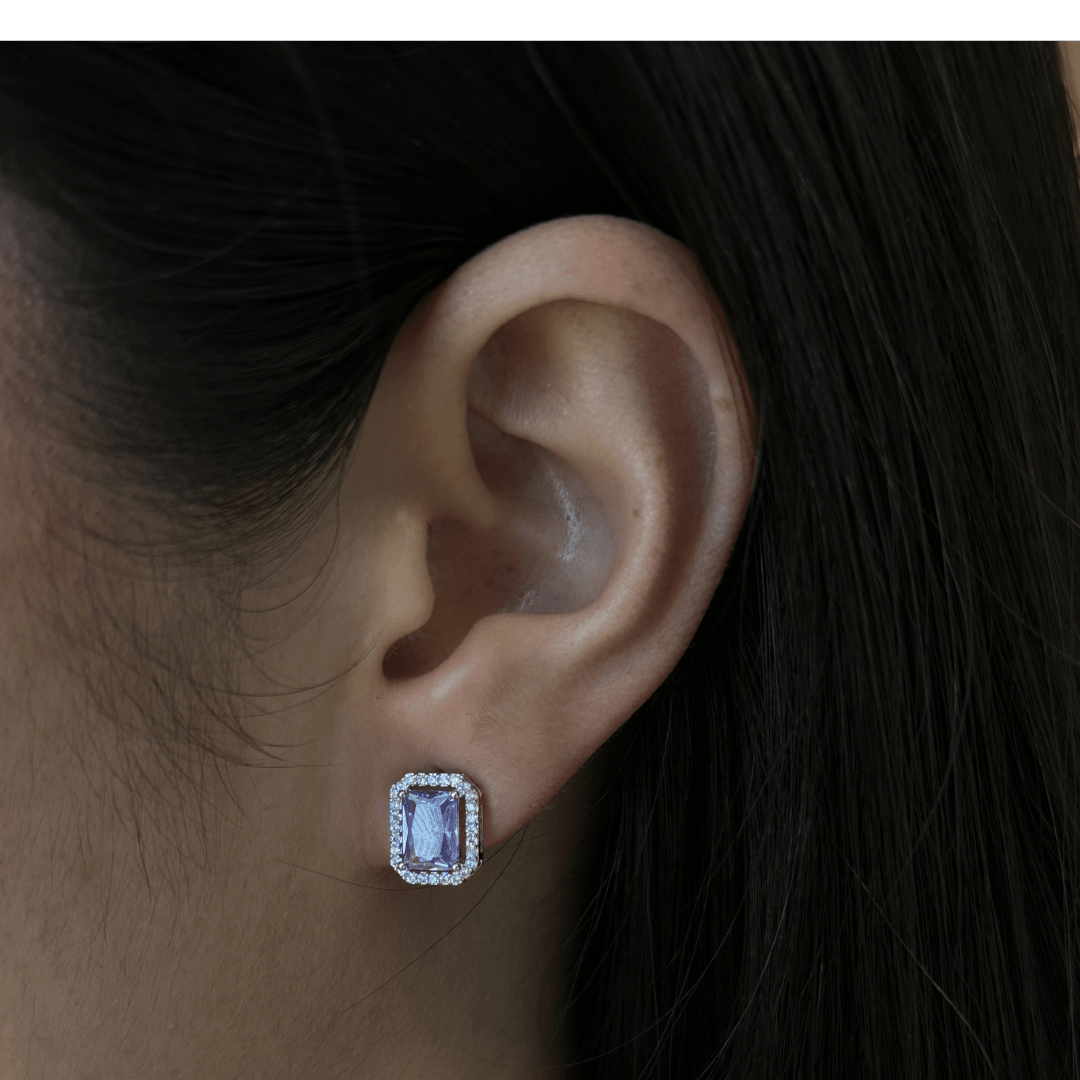 PURPLE ROYAL GEM EARRINGS - ARETES - Malandra Jewelry - ZWA126.M-QX00878YX