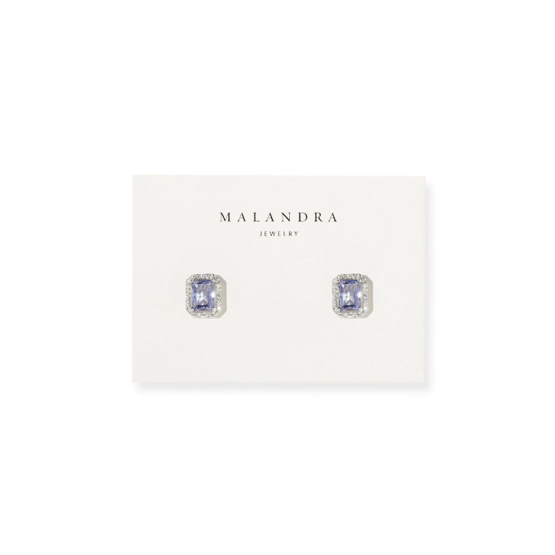 PURPLE ROYAL GEM EARRINGS - ARETES - Malandra Jewelry - ZWA126.M-QX00878YX