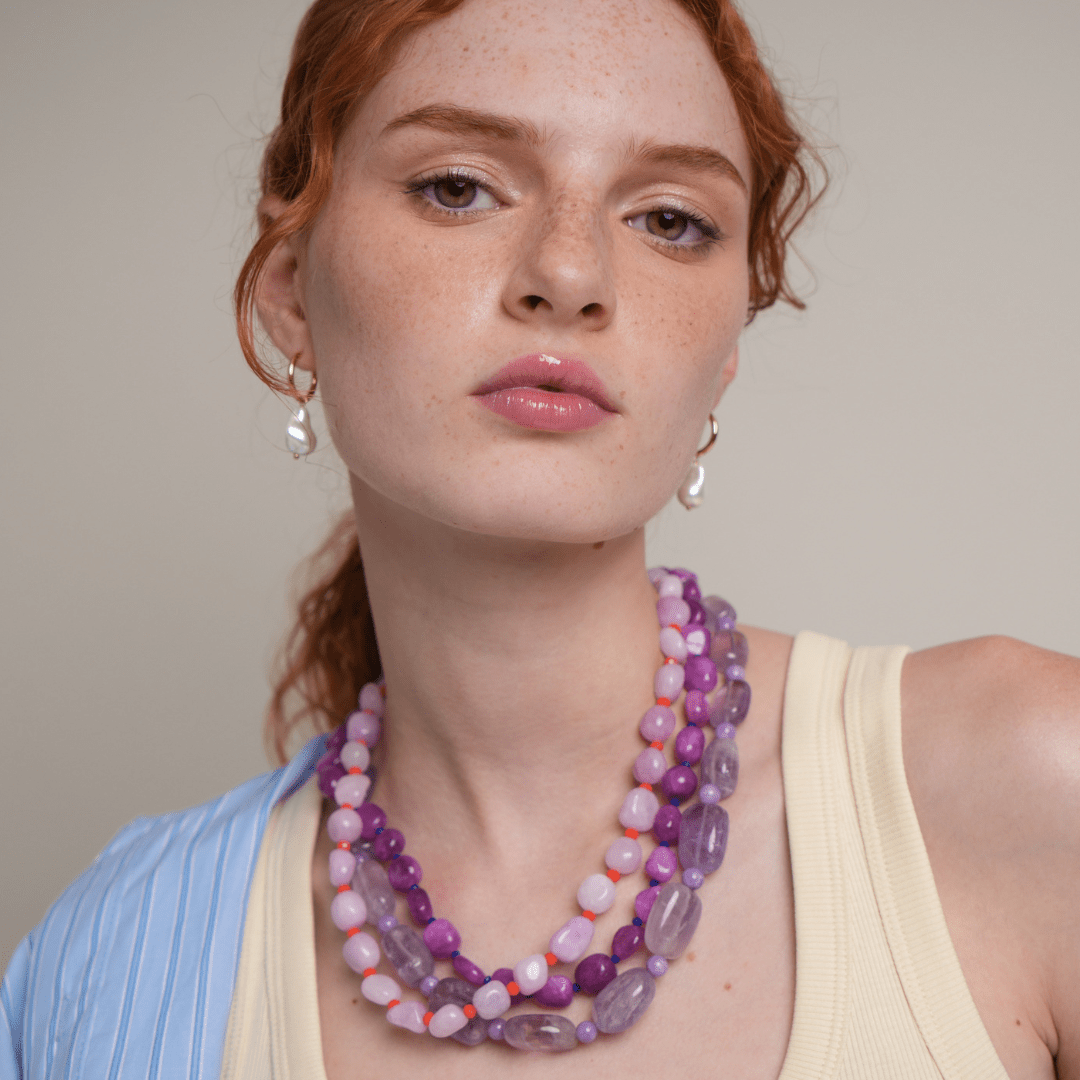 PURPLE SUNSET SUMMER NECKLACE - COLLARES - Malandra Jewelry - TC2000