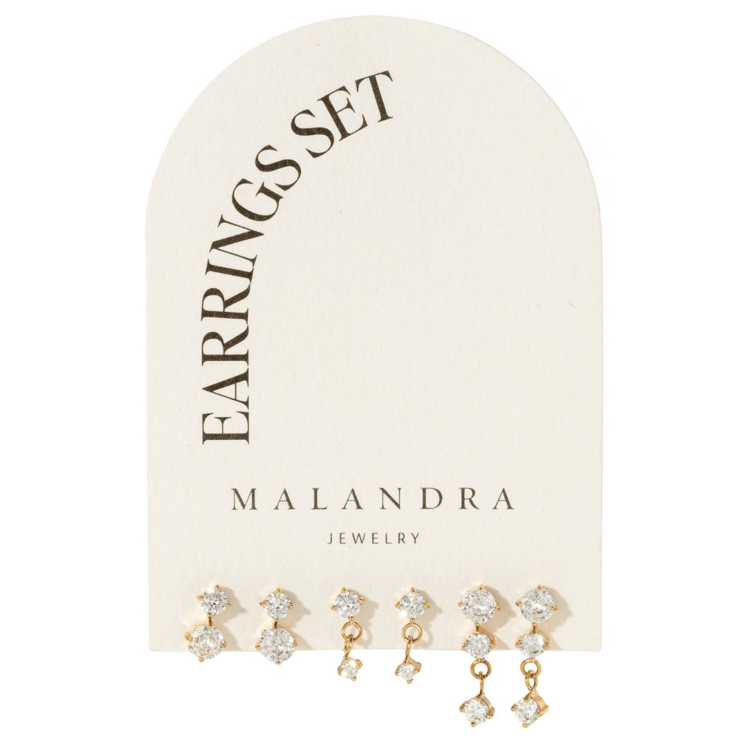 RADIANT CASCADE EARRINGS SET - ARETES - Malandra Jewelry - EUWA481-JDE0201321