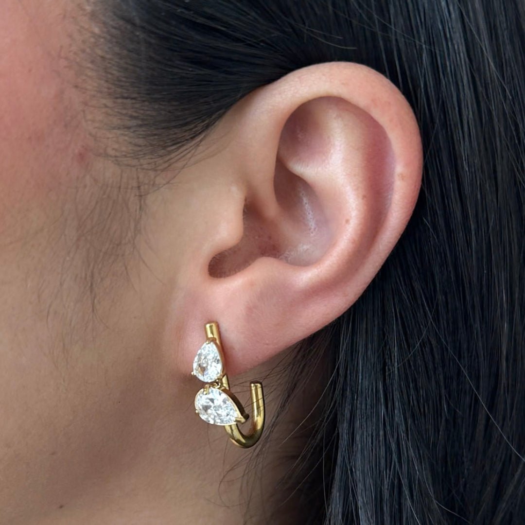 RADIANT HOOK HOOPS - ARETES - Malandra Jewelry - EUWA460-JDE0112246