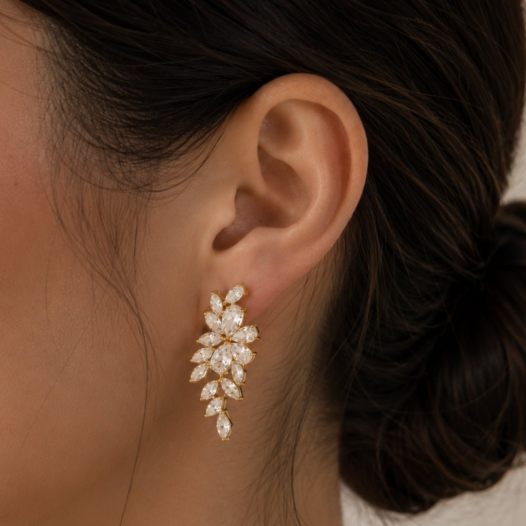 RADIANT LEAF GOLD EARRINGS - ARETES - Malandra Jewelry - EZAA74-EP167