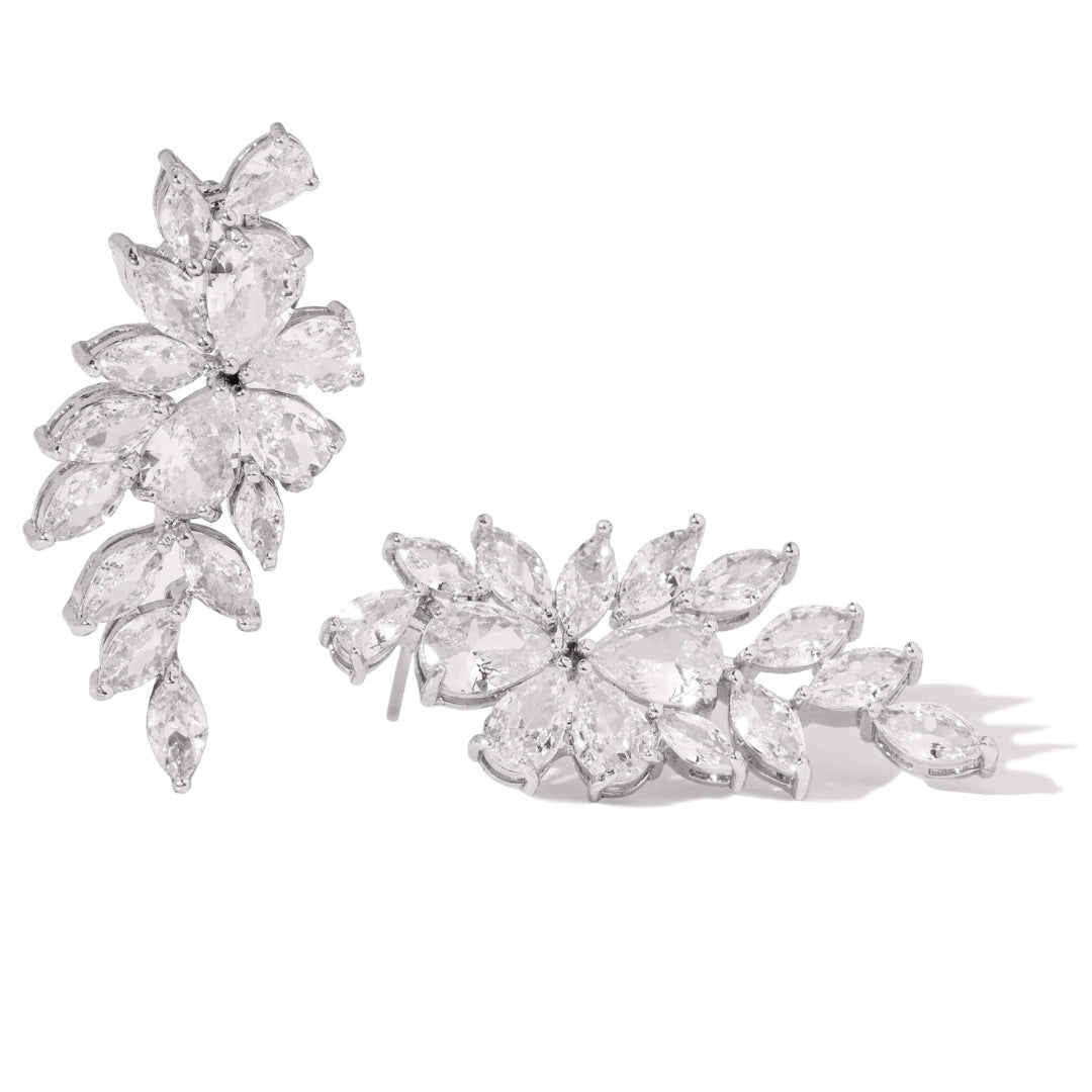 RADIANT LEAF SILVER EARRINGS - ARETES - Malandra Jewelry - EZAA74.P-EP167