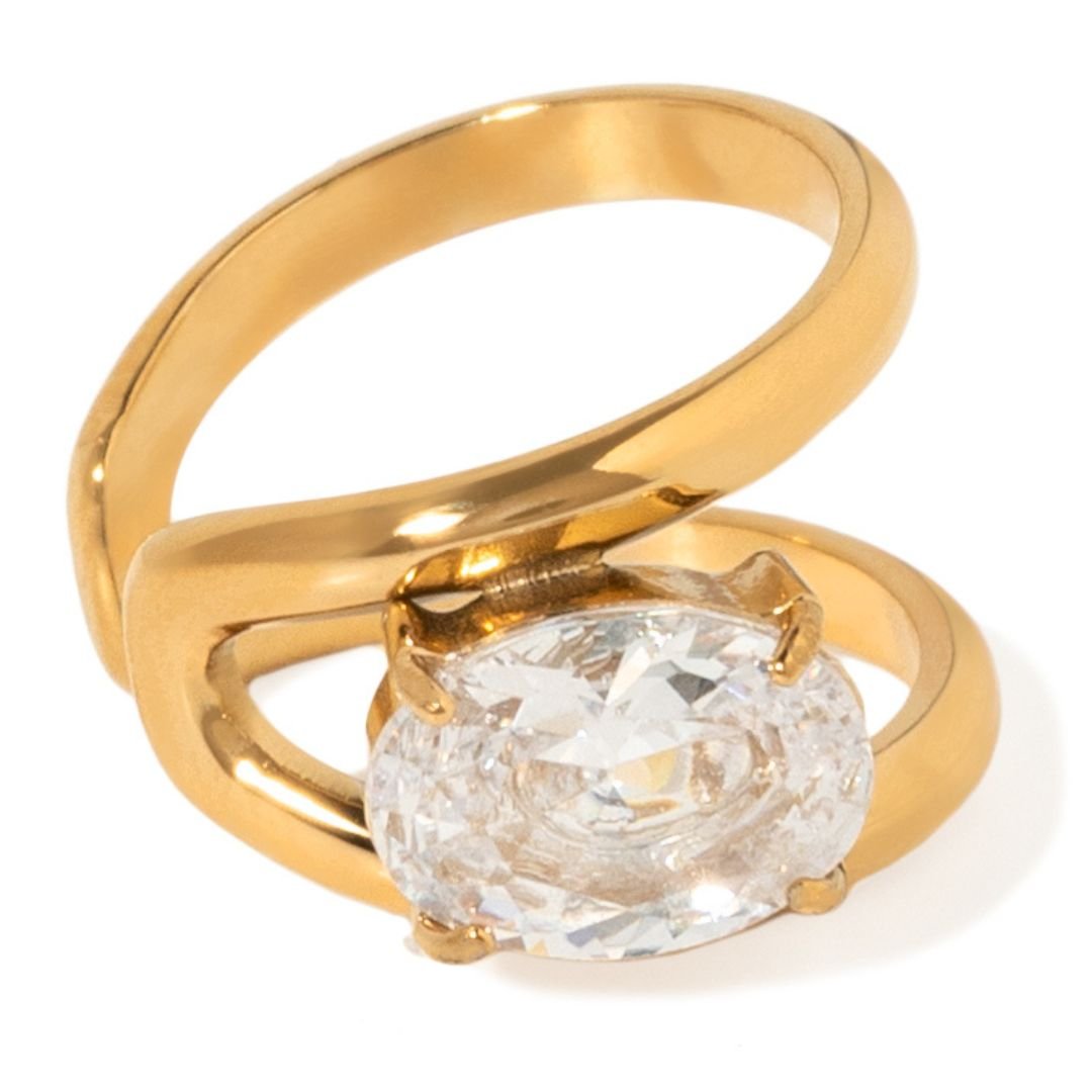 RADIANT OVAL EAR CUFF - ARETES - Malandra Jewelry - EUWA491-JDE0308015